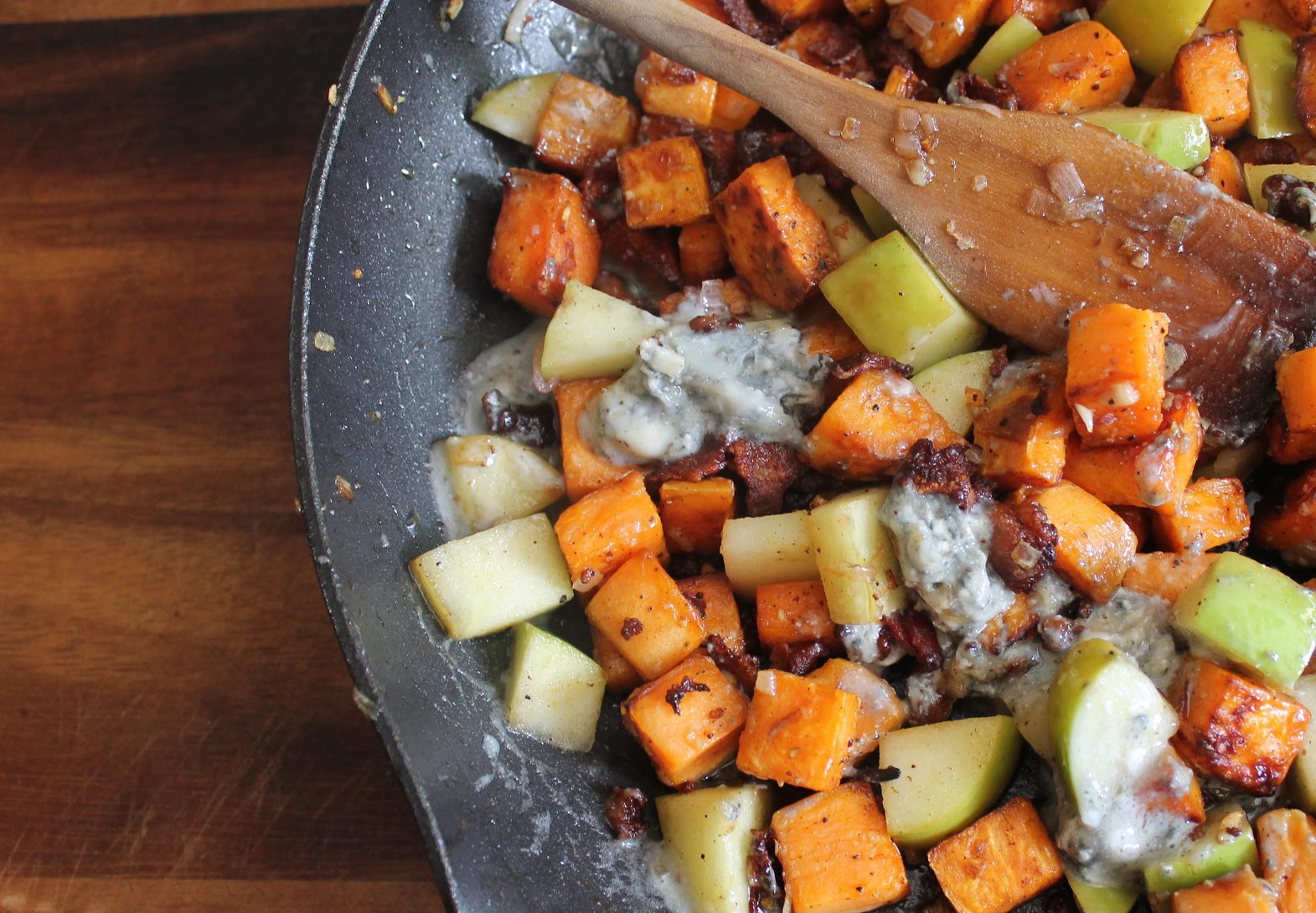 Sweet Potato Bacon and Apple Hash