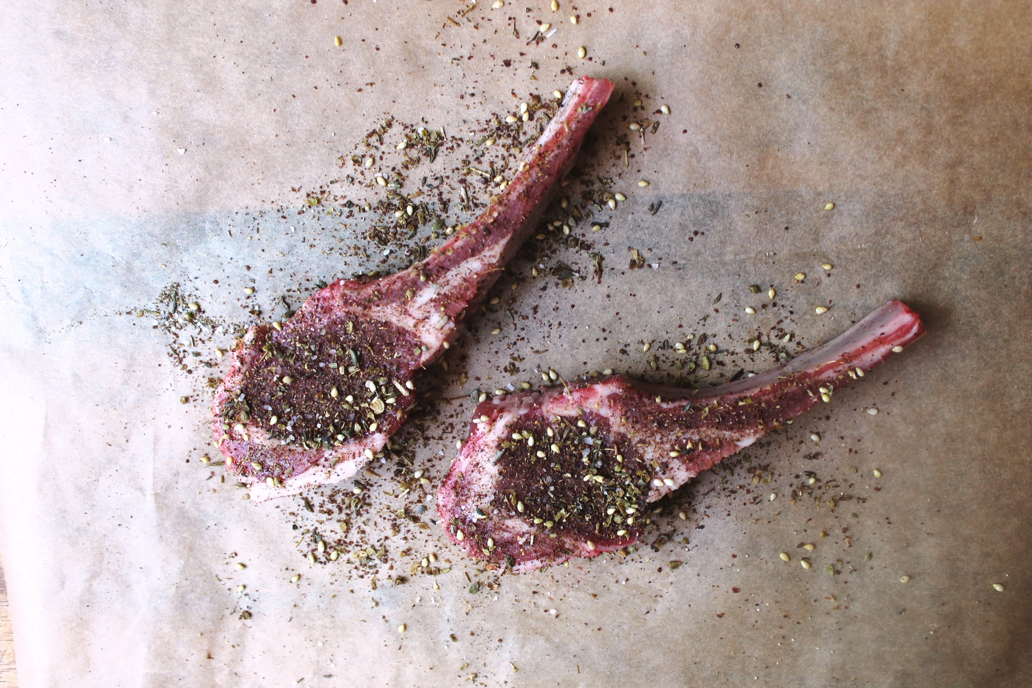 Lamb Chops with Green Tahini Sauce