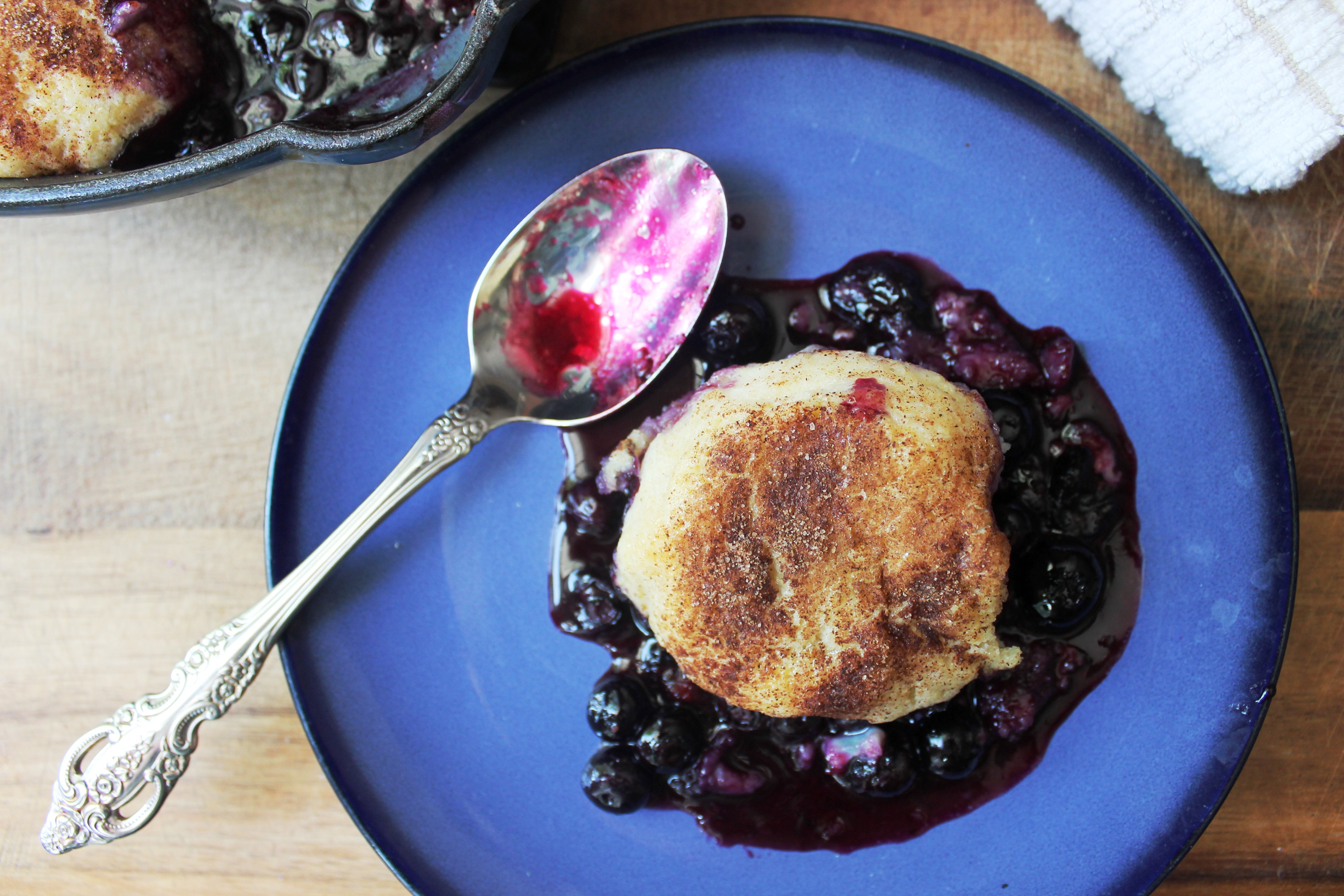 Blueberry Cobbler with Brown Butter Cornmeal Biscuits