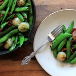 Snap Peas with Bacon and Onion