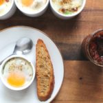 Baked Eggs with Avocado, Gorgonzola and Sun-Dried Tomato Jam