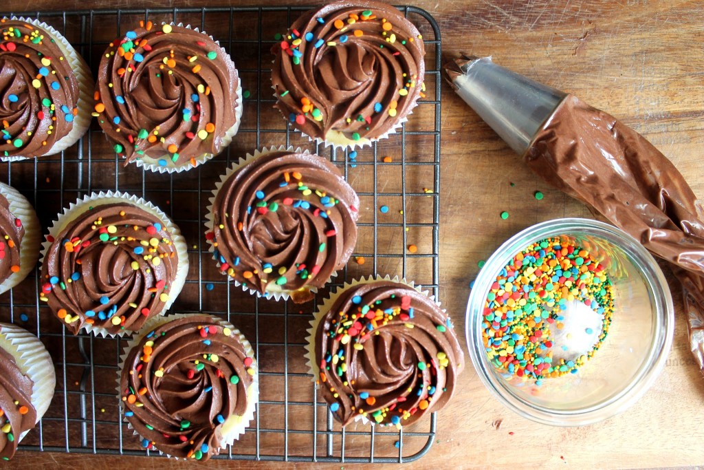 Buttermilk Cupcakes with Instant Fudge Frosting