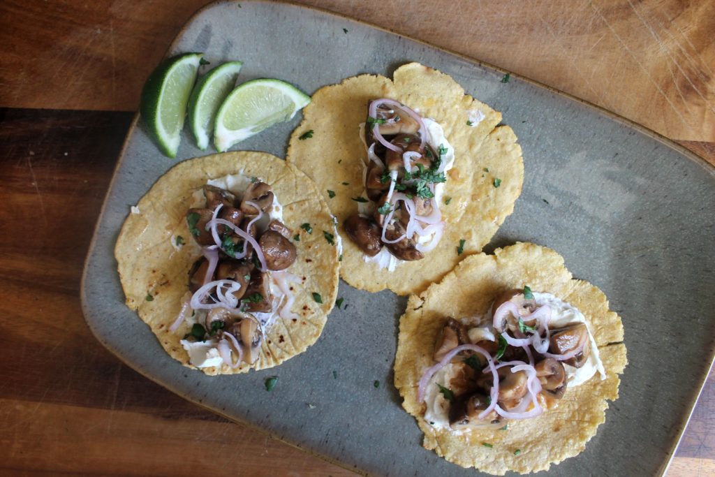 Mushroom & Goat Cheese Tacos