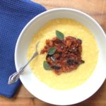 Fresh Corn Polenta with Eggplant Sauce