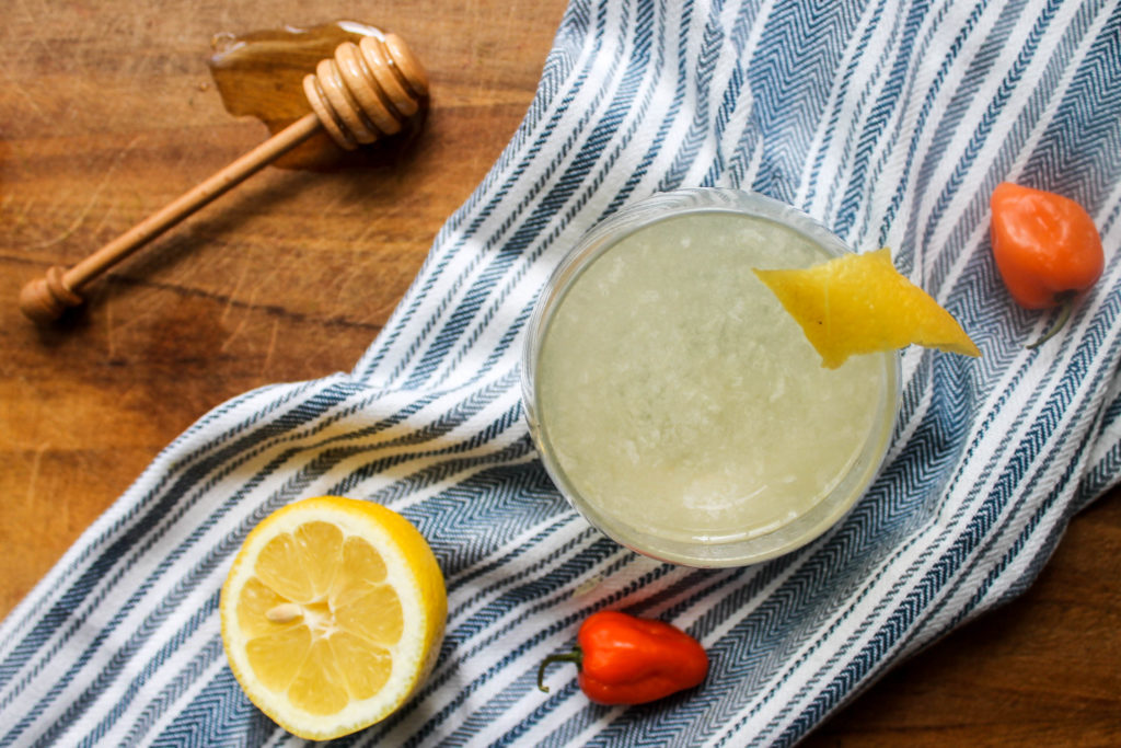 Tequila Habanero Honey and Lemon Cocktail