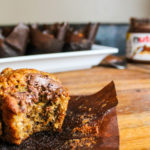 Gluten Free Banana Muffins with Peanut Butter and Nutella
