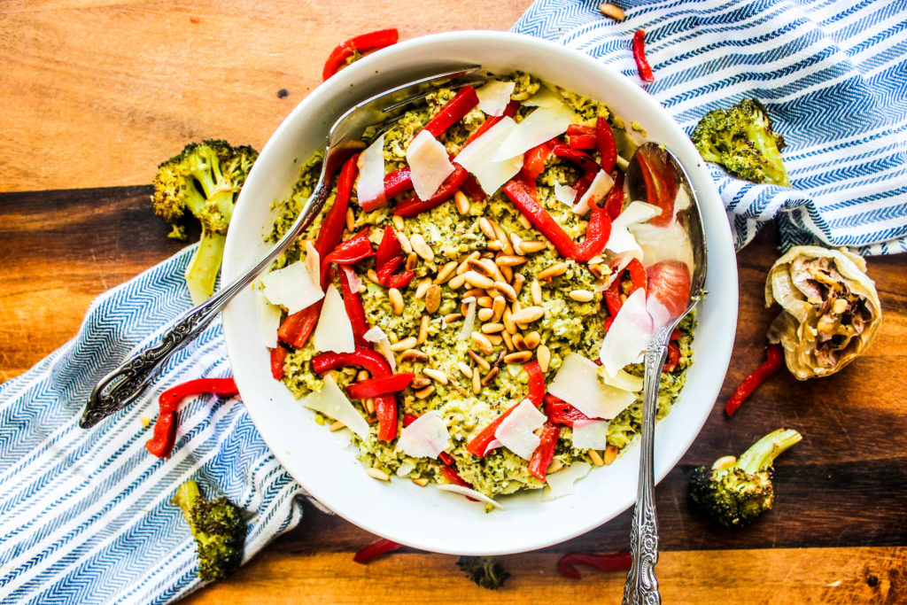 Roasted Broccoli and Garlic Slaw