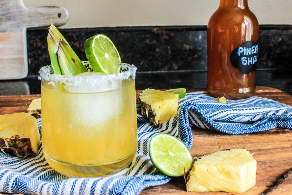 Caramelized Pineapple Shrub & Pineapple Margaritas