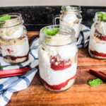 Salted Honey Mousse with Rhubarb Compote