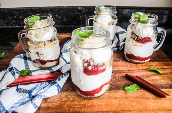 Salted Honey Mousse with Rhubarb