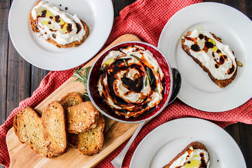 Whipped Ricotta with Pomegranate Glaze