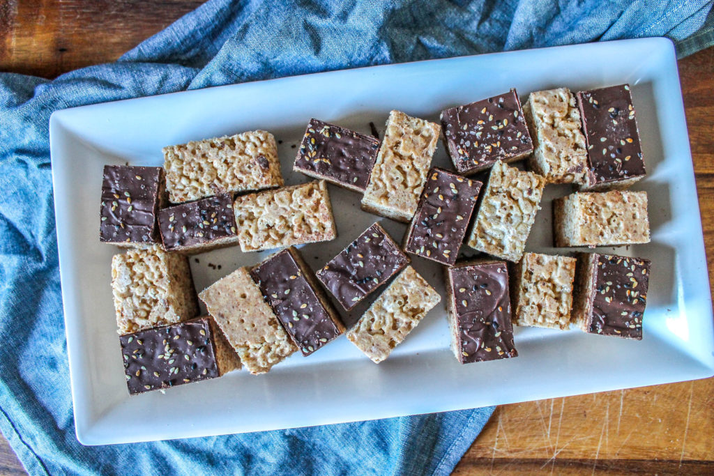 Chocolate Sesame Crispy Treats